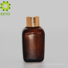 30ml vide cosmétique carré ambre huile essentielle flacon compte-gouttes en verre